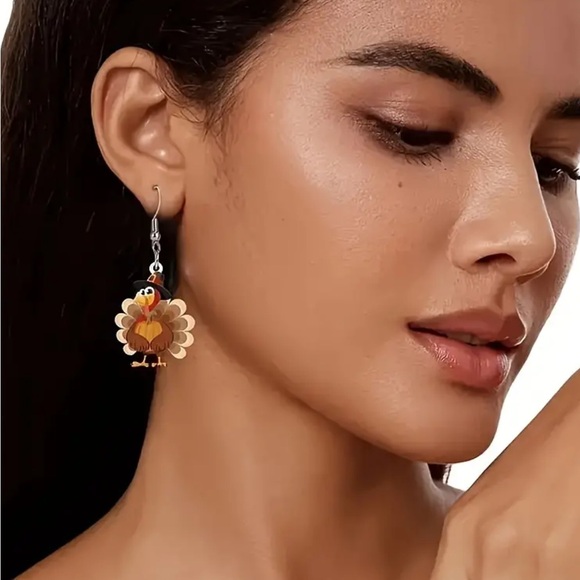 Turkey Dangle Earrings - Picture 2 of 3